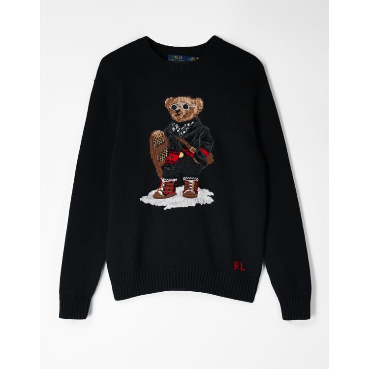 Polo Ralph Lauren Maglione unisex in misto cotone nero con