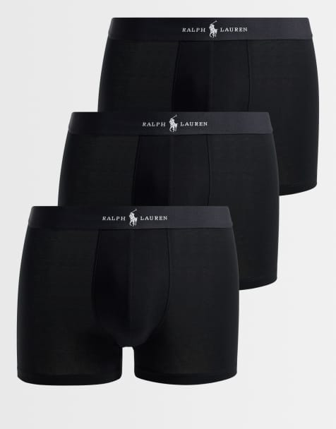 Polo Ralph Lauren majtki trunks z logo na pasie, klasyczne, 3-pack, czarne - view 1