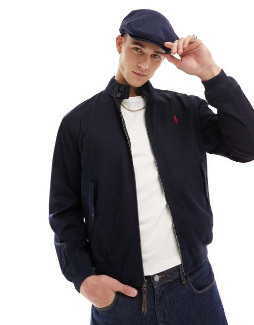 Polo Ralph Lauren – Marinblå harrington-jacka i twill med klassisk logga
