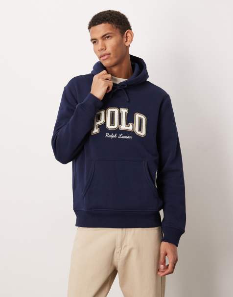 Polo Ralph Lauren – Marinblå huvtröja med stor collegelogga - view 1