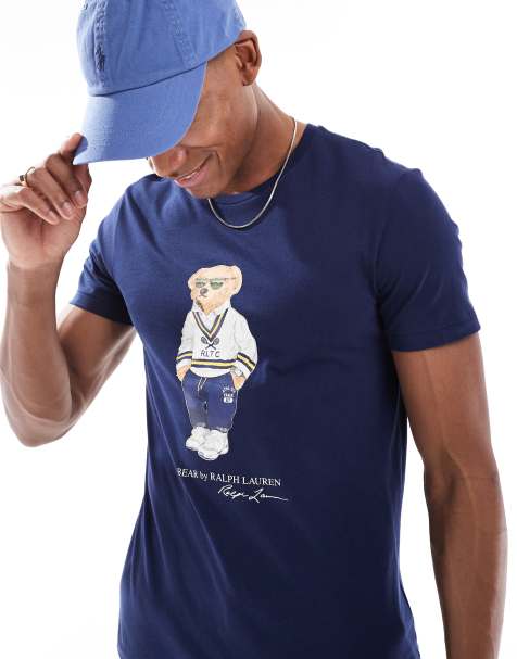 Polo Ralph Lauren – Marinblå klassisk t-shirt i oversize med björntryck - view 1