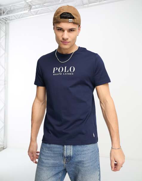 Polo Ralph Lauren – Marinblå, mysig t-shirt med textlogga på bröstet - view 1