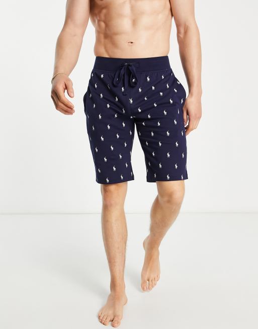 Polo Ralph Lauren – Marinblå mysshorts med heltäckande logga, 3 av 4