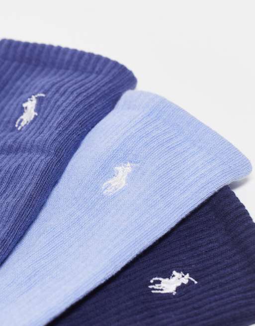 Polo Ralph Lauren – Marinblå och blå strumpor med logga, 3-pack, 2 av 4