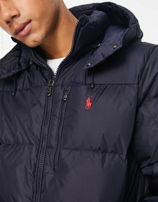 Polo Ralph Lauren – Marinblå pufferjacka med huva och dunvaddering, 3 av 4