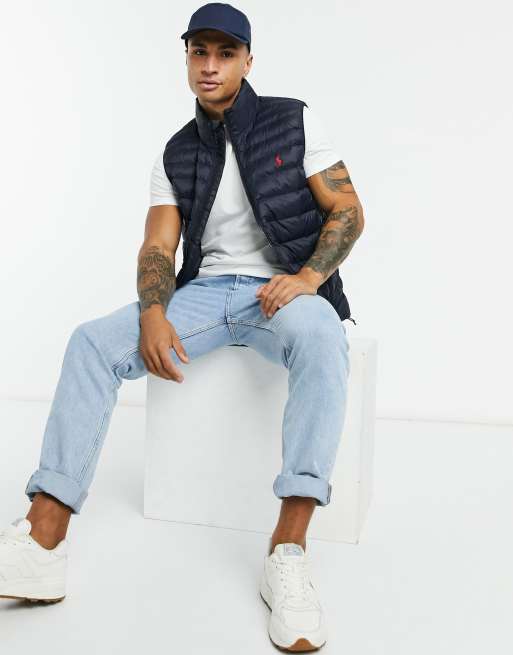 Polo Ralph Lauren – Marinblå pufferväst med spelarlogga i nylon, 4 av 4