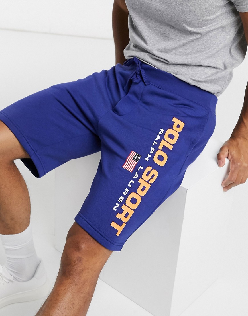 Polo Ralph Lauren – Marinblå shorts i sweat-material med logga