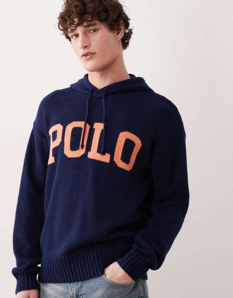 Polo Ralph Lauren – Marinblå, stickad huvtröja - view 1