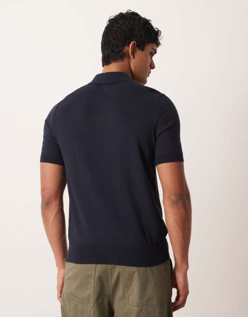 Polo Ralph Lauren – Marinblå, stickad pikétröja med ikonlogga, 4 av 5