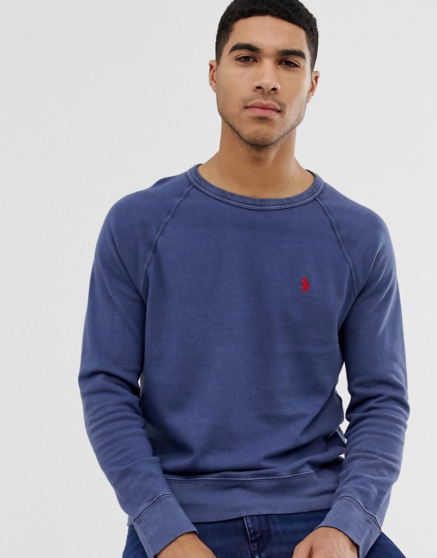 Polo Ralph Lauren - Marinblå tröja med rund halsringning och spelarlogga