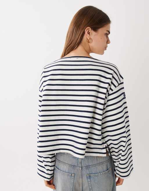 Polo Ralph Lauren - Marineblå cropped pullover med lange ærmer, 4 af 4