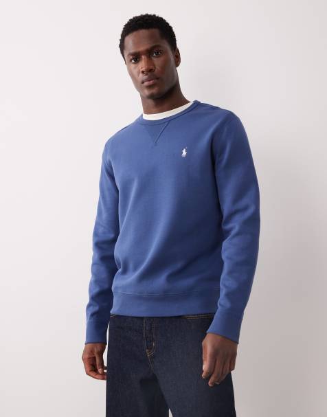 Polo Ralph Lauren - Marineblå dobbeltstrikket sweatshirt med logoikon - view 1