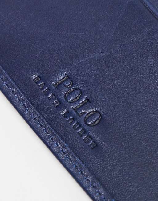 Polo Ralph Lauren - Marineblå foldepung med logo i læder, 2 af 3