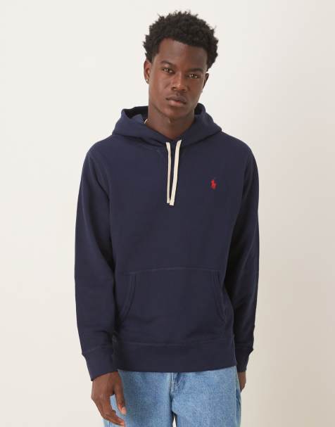 Polo Ralph Lauren - Marineblå hættetrøje i dobbeltstrik med ikonlogo - view 1