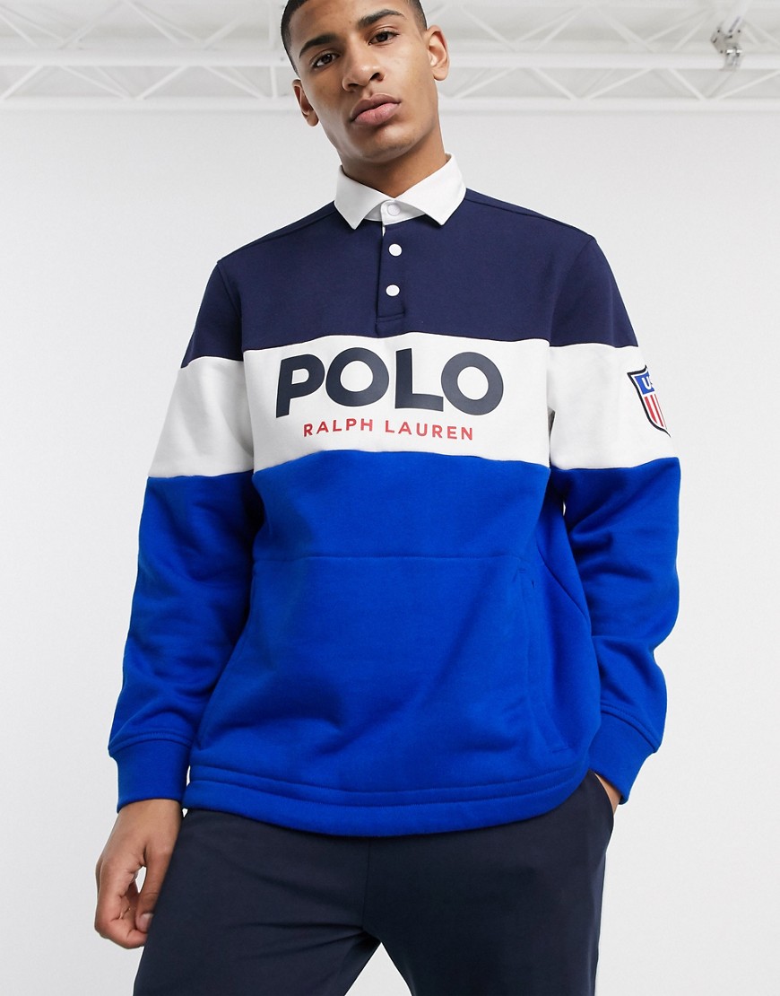 Polo Ralph Lauren - Marineblå rugby-polo sweatshirt