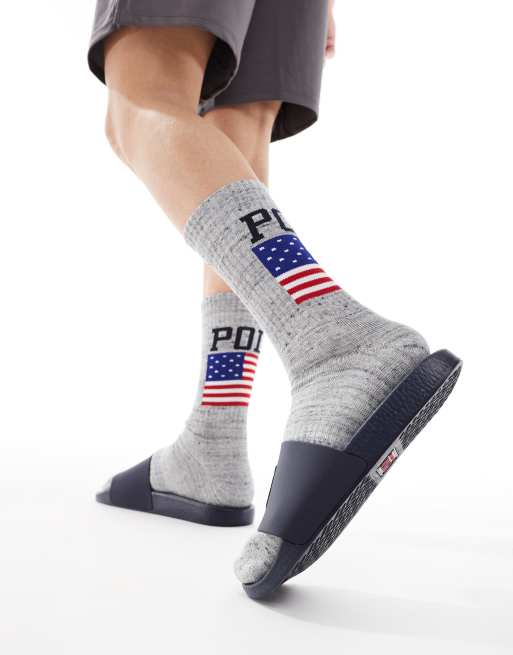 Polo Ralph Lauren - Marineblå sliders med rødt logo, 2 af 4