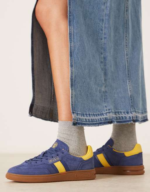 Polo Ralph Lauren - Marineblå sneakers med gule detaljer, 5 af 5