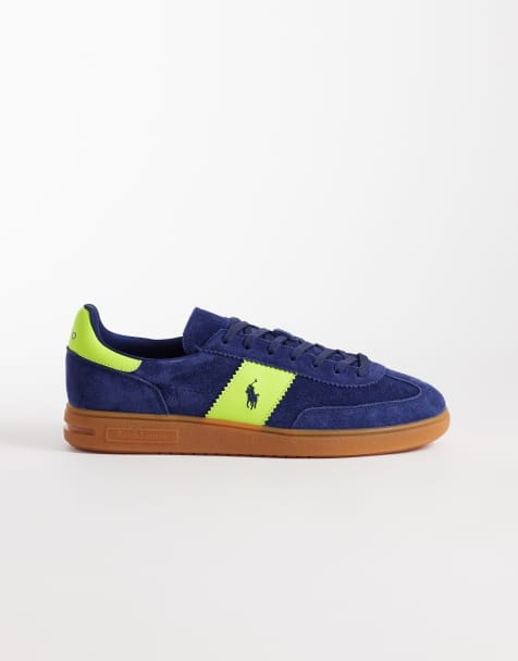 Polo Ralph Lauren - Marineblå sneakers med gule detaljer - view 1