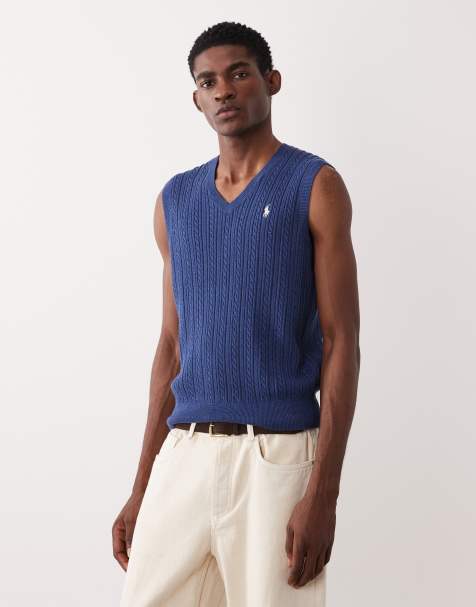 Polo Ralph Lauren - Marineblå sweatervest i bomuld med logoikon - view 1