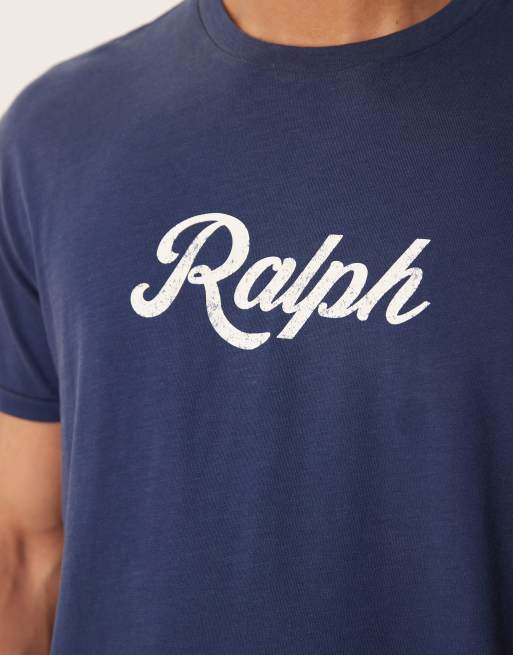 Polo Ralph Lauren - Marineblå T-shirt med tekstlogo, 5 af 5