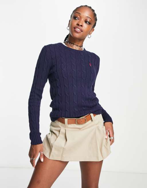 Polo Ralph Lauren - Marineblå trøje i kabelstrik, 2 af 4