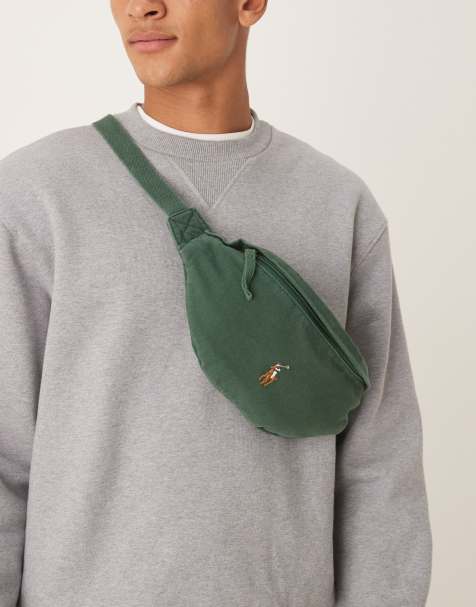 Polo Ralph Lauren - Marsupio in tela color verde scuro con logo - view 1