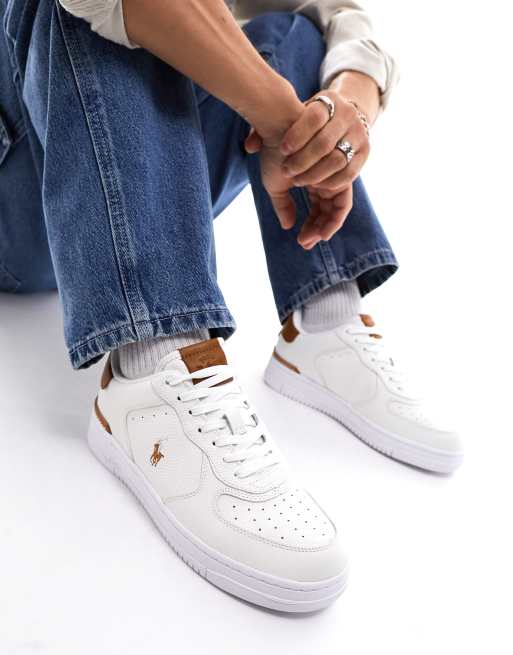 Polo Ralph Lauren - Master Court - Sneakers color crema con logo del pony multicolore