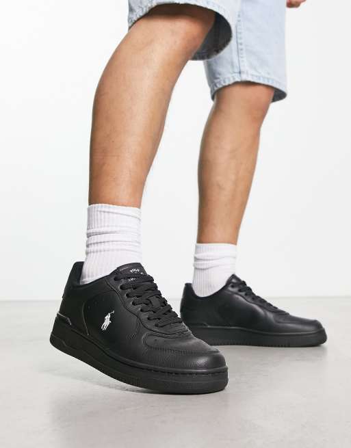 Polo Ralph Lauren Master court sneakers in black with pony logo | ASOS