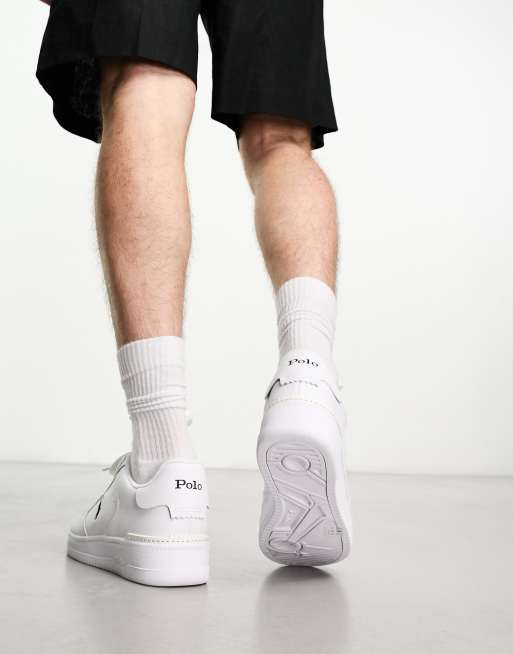 Polo Ralph Lauren master court trainer in white with pony logo, 4 of 4
