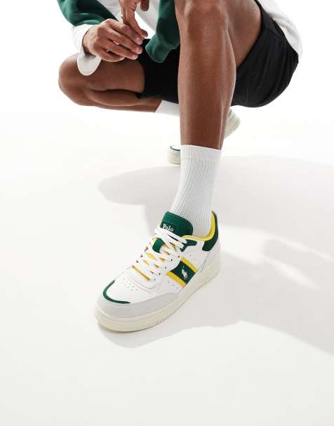 Polo Ralph Lauren - Masters Court 125 - Baskets - Blanc cassé, vert et jaune - view 1