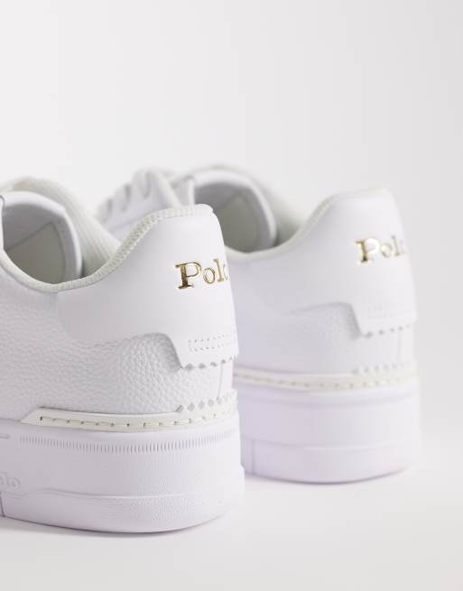 Polo Ralph Lauren - Masters Court - Baskets en cuir - Blanc et doré, 4 de 5