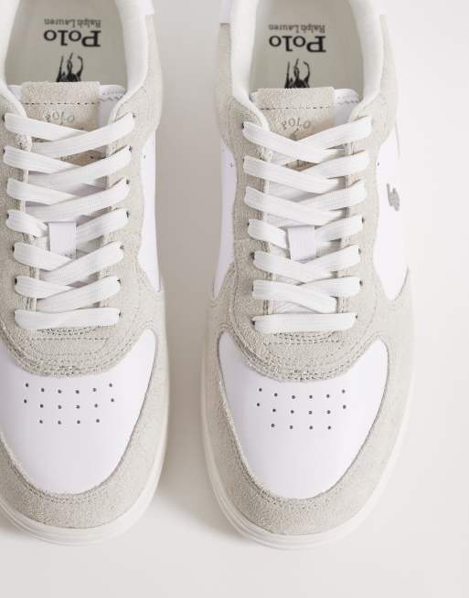 Polo Ralph Lauren - Masters Court - Baskets en cuir - Gris et blanc, 3 de 5