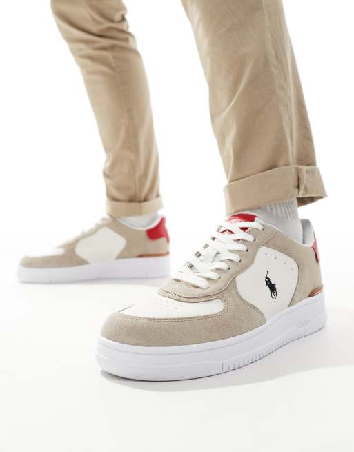 Polo Ralph Lauren - Masters Court - Baskets en daim avec logo - Crème
