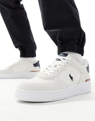 Polo Ralph Lauren Masters court in cream suede with logo