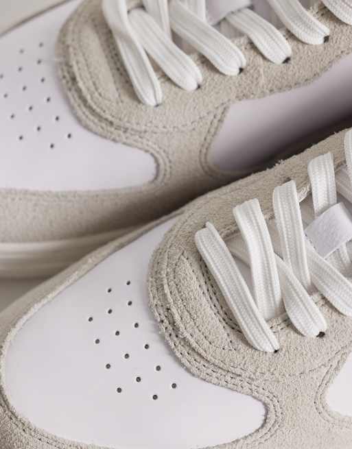 Polo Ralph Lauren masters court leather trainers in grey and white, 2 of 5