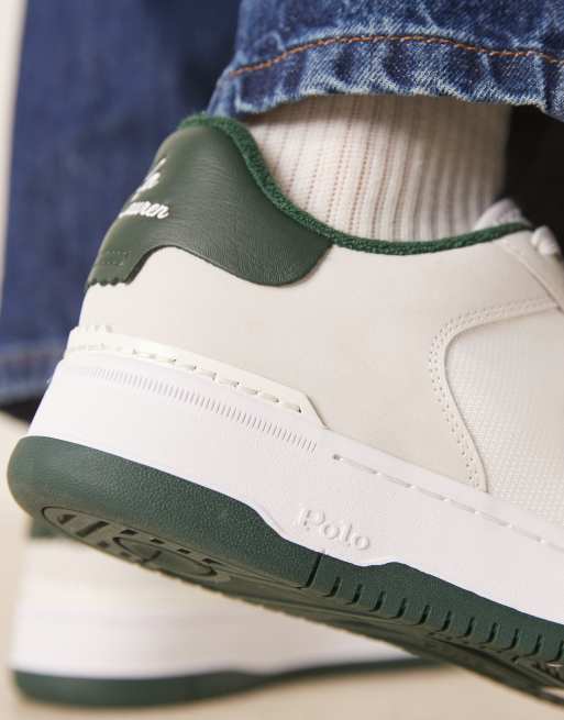 Polo Ralph Lauren – Masters Court – Leder-Sneaker in Weiß/Grün, 4 von 5
