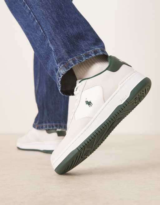 Polo Ralph Lauren – Masters Court – Leder-Sneaker in Weiß/Grün, 5 von 5