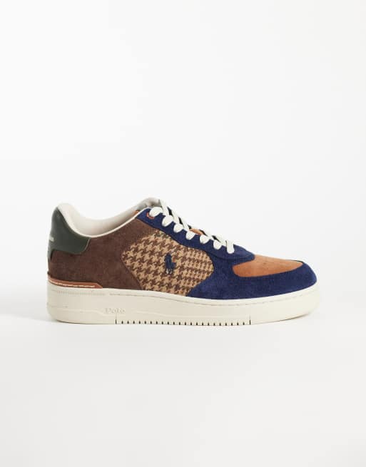 Polo Ralph Lauren Masters Court Sneaker aus Wildleder im Patchwork-Design in Multicolor, 1 von 5
