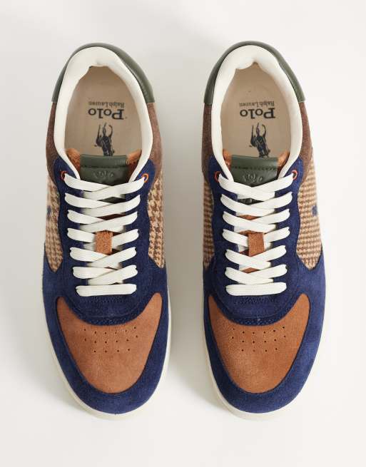 Polo Ralph Lauren Masters Court Sneaker aus Wildleder im Patchwork-Design in Multicolor, 3 von 5