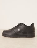 [Polo Ralph Lauren] Polo Ralph Lauren Masters court sneakers in black with pony logo-White 42.5 BLACK