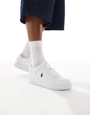 Polo Ralph Lauren Masters court sneakers in white with pony logo - view 1