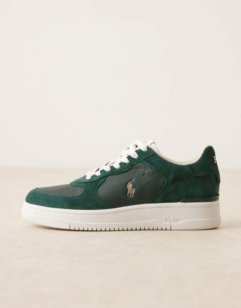 Polo Ralph Lauren Masters court suede and leather sneakers in green - view 1