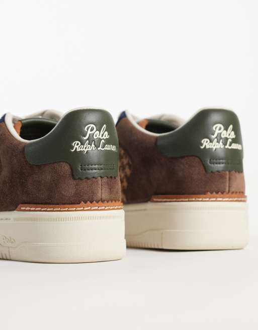 Polo Ralph Lauren masters court suede patchwork sneakers in multi, 2 of 5
