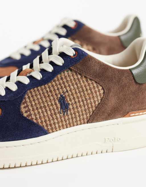 Polo Ralph Lauren masters court suede patchwork sneakers in multi, 4 of 5