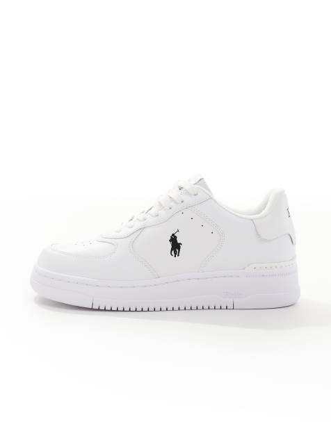 Polo Ralph Lauren masters court trainer in white with pony logo - view 2