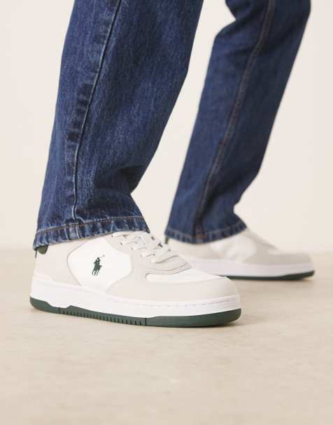 Polo Ralph Lauren – Masters Court – Vita/gröna sneakers i läder - view 1