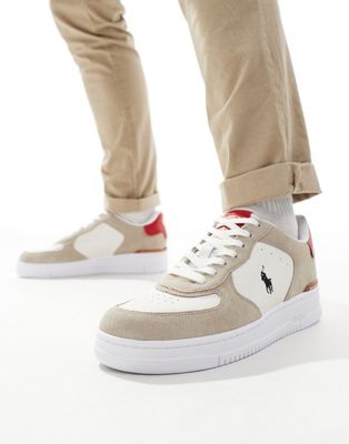 Polo Ralph Lauren Masters court with logo in cream suede