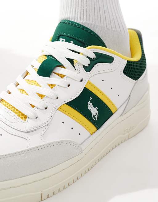 Polo Ralph Lauren Masters Sport 125 trainer in off white, green
