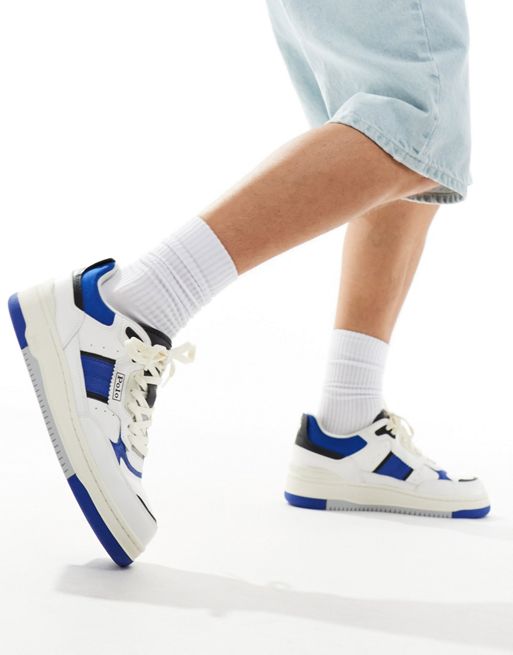 office-accessories men polo-shirts footwear storage Headwear Accessories - Masters Sport - Sneakers in blauw en wit