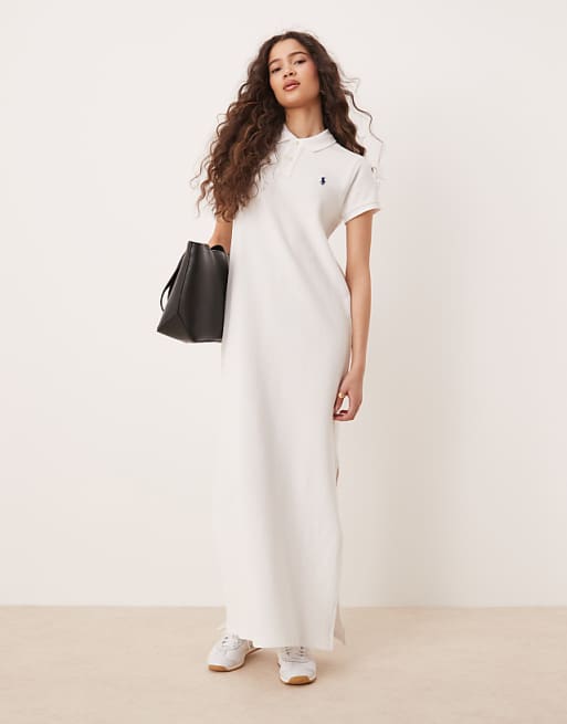polo ralph lauren polo shirt dress Collared Pleated Midi | Black Buttoned placket closure Ralph Lauren Linen Midi Shirt